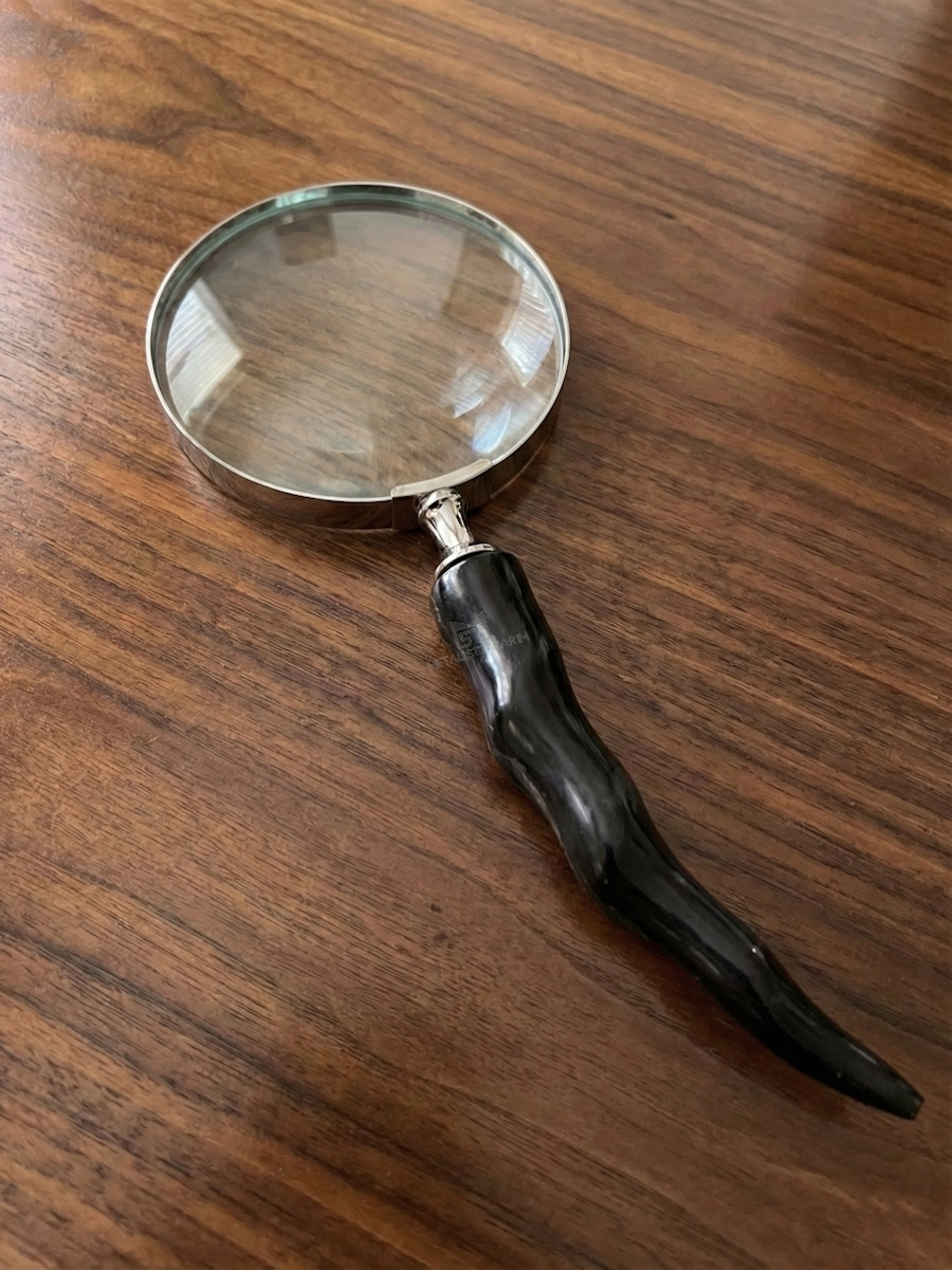 Dekoratif Büyüteç Boynuz Saplı 10x25cm