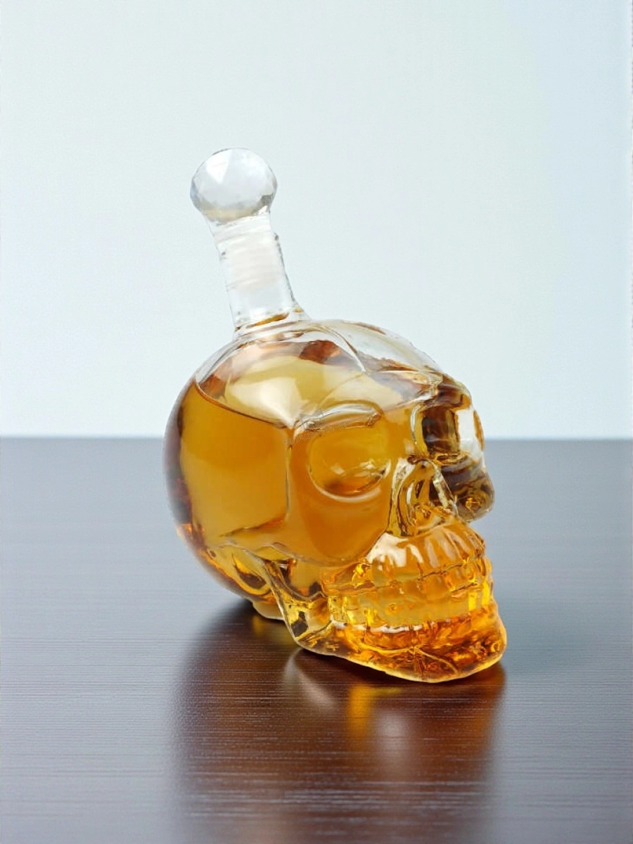 Dekoratif Kuru Kafa Şişe Crystal Head 1lt