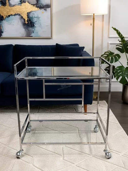 Doğa Dekoratif Servis Arabası Paslanmaz Çelik