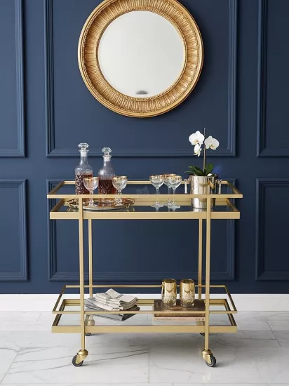 Mola Dekoratif Servis Arabası Mat Gold