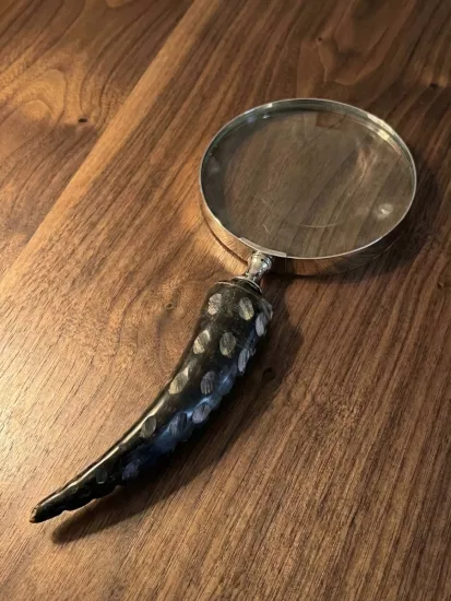 Dekoratif Büyüteç Boynuz Saplı 10x27cm