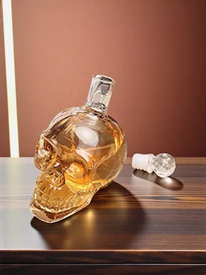 Dekoratif Kuru Kafa Şişe Crystal Head 1lt