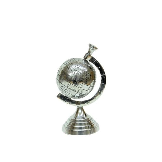 DEKORATİF BİBLO METAL KÜRE GÜMÜŞ RENK