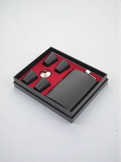 Matara Seti 4 Shot Bardaklı Paslanmaz Çelik Siyah Renk 266ml