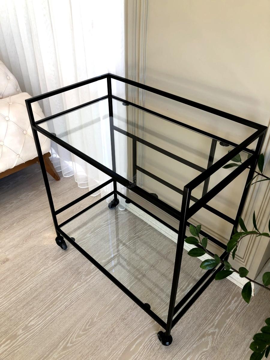 Doğa%20Dekoratif%20Servis%20Arabası%20Mat%20Siyah